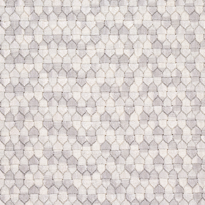 Schumacher Ivins Embroidery Grey Fabric 75123