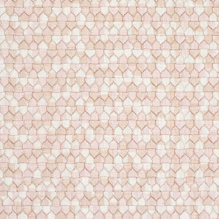 Schumacher Ivins Embroidery Blush Fabric Sample 75124