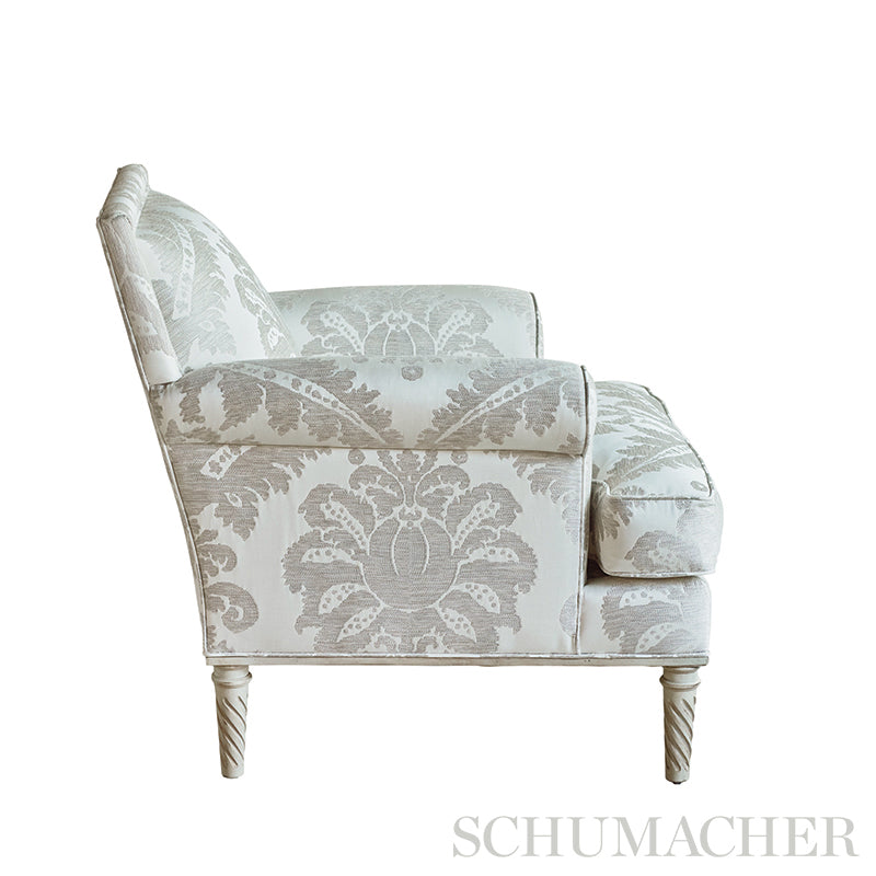 Schumacher Crawford Damask Platinum Fabric 75150