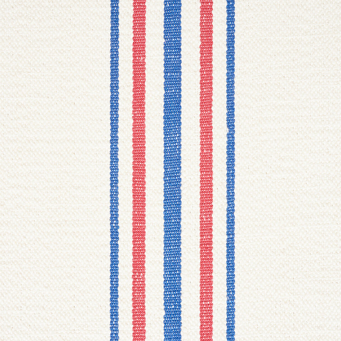 Schumacher Scarset Stripe Blue  & Red Fabric Sample 75261