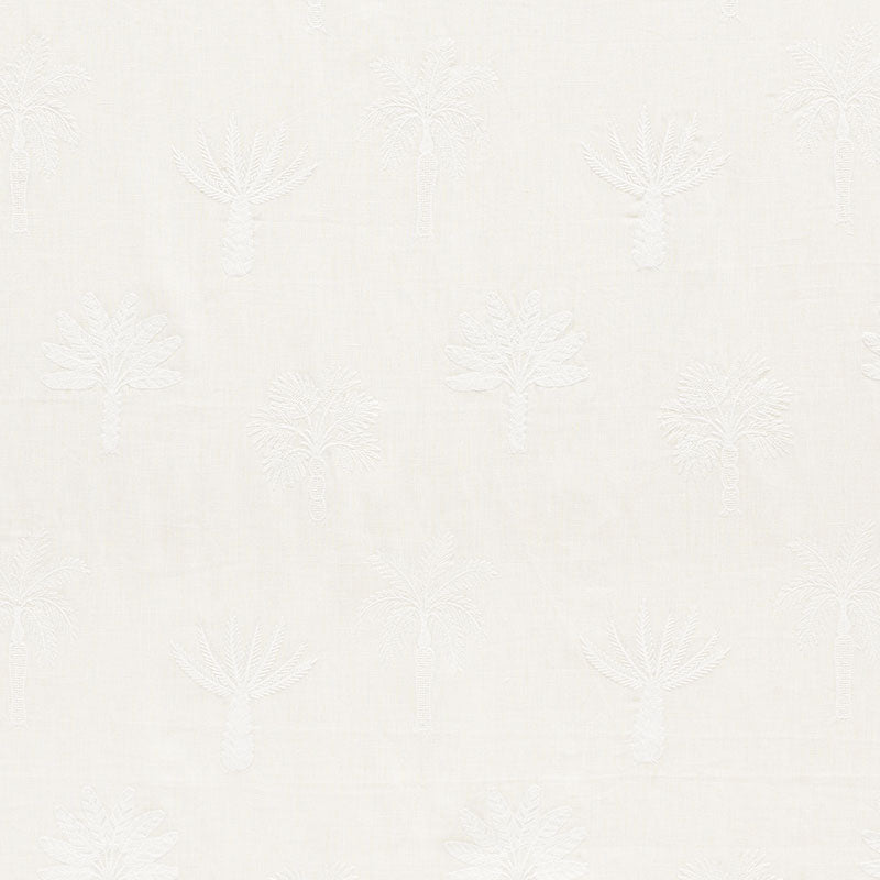 Schumacher Palmetto Beach Embroidery Ivory Fabric 75302