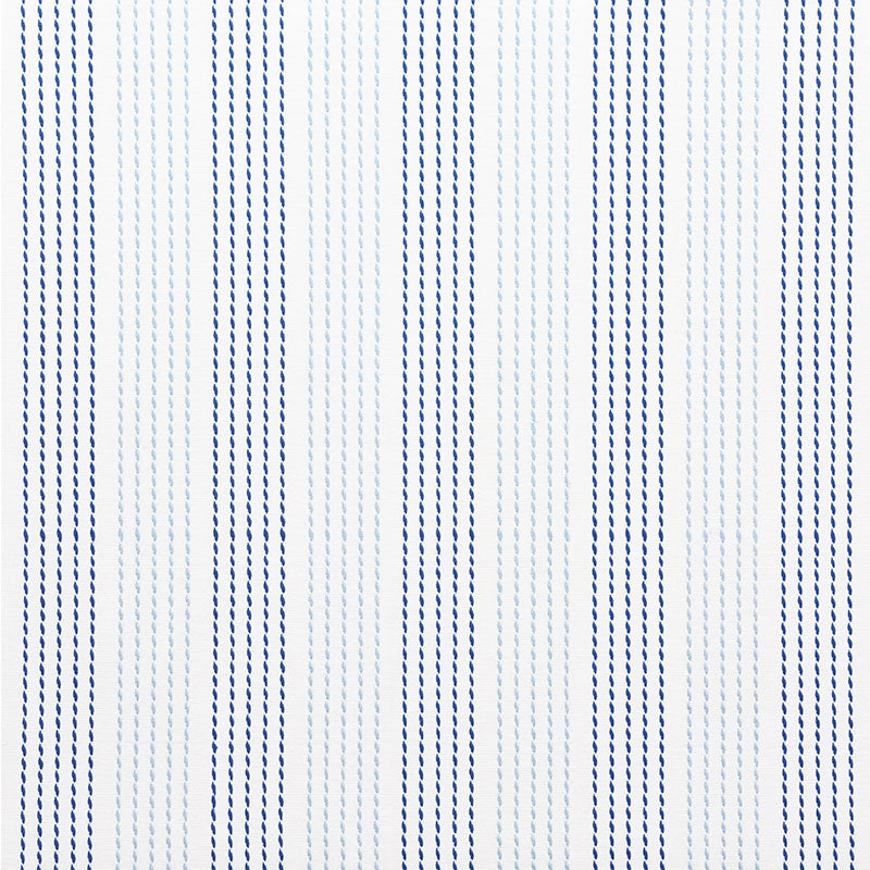 Schumacher Running Stitch Blues Fabric 75320