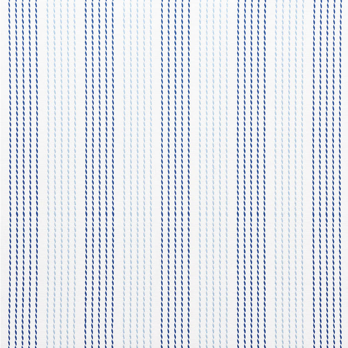 Schumacher Running Stitch Blues Fabric Sample 75320