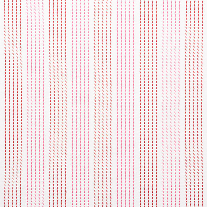 Schumacher Running Stitch Red & Pink Fabric 75321