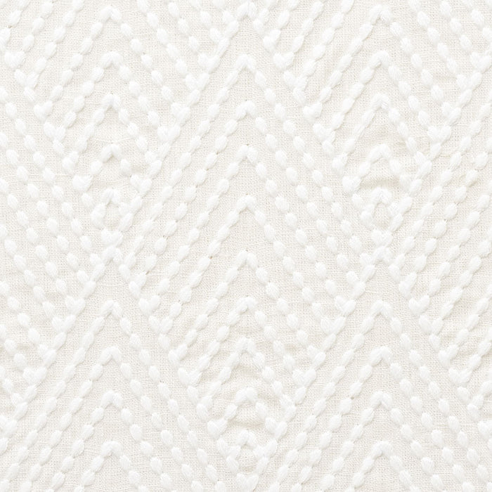 Schumacher Avila Embroidery Ivory Fabric Sample 75373