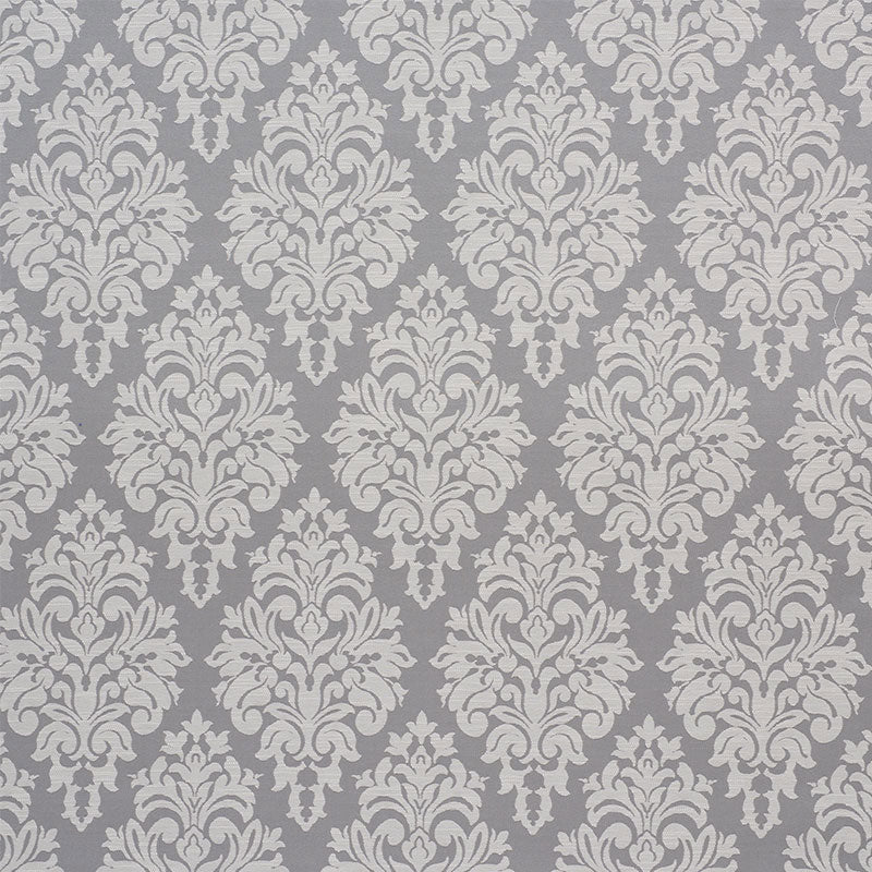 Schumacher Dauphine Damask Indoor/Outdoor Slate Fabric 75410