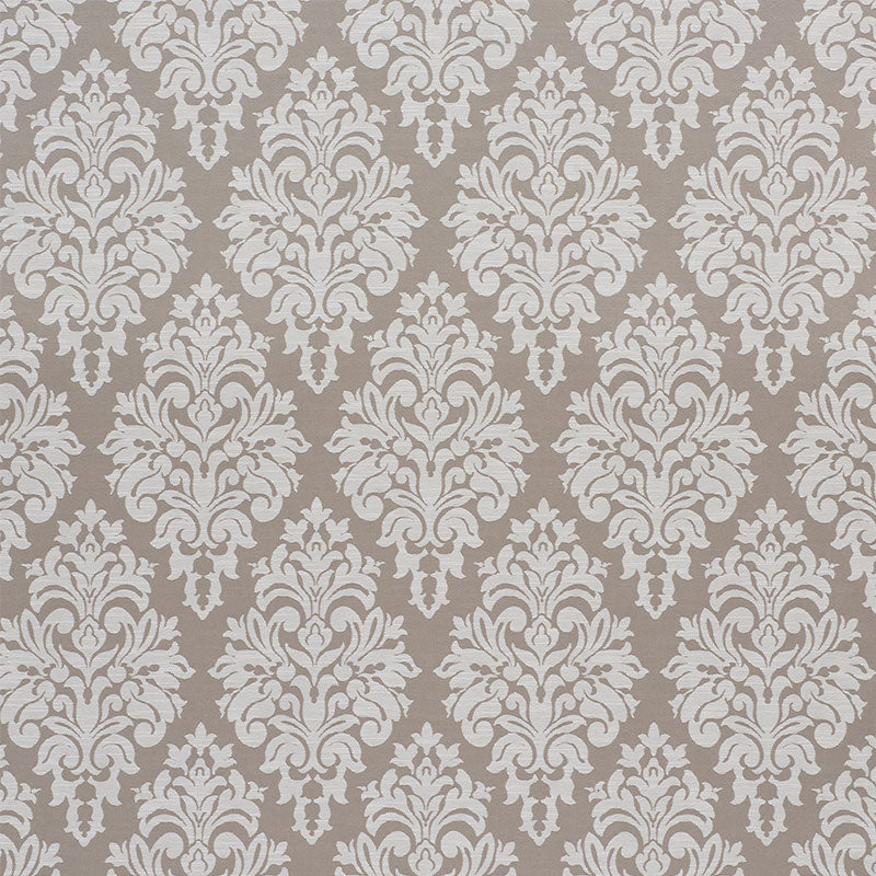 Schumacher Dauphine Damask Indoor/Outdoor Taupe Fabric 75411