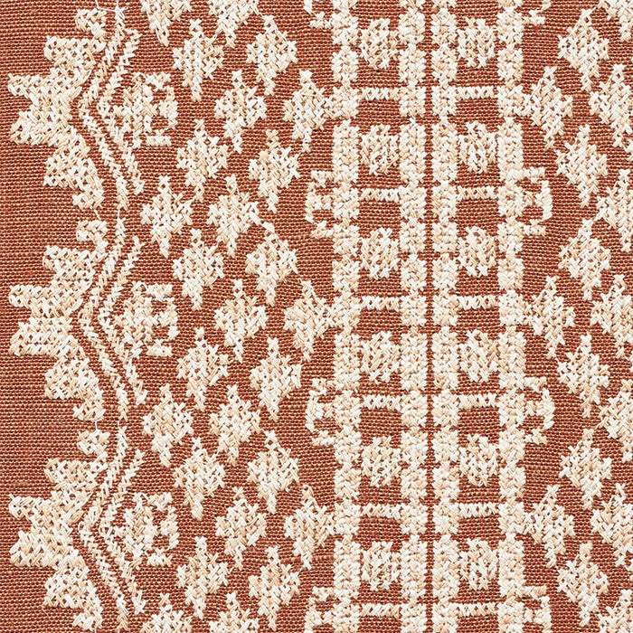 Schumacher Wentworth Embroidery Rust Fabric 75470