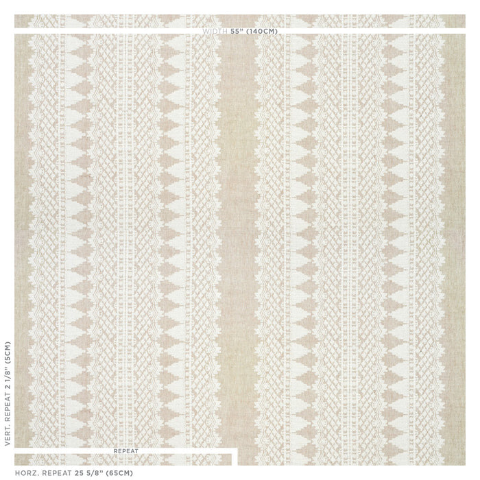 Schumacher Wentworth Embroidery Natural Fabric Sample 75472