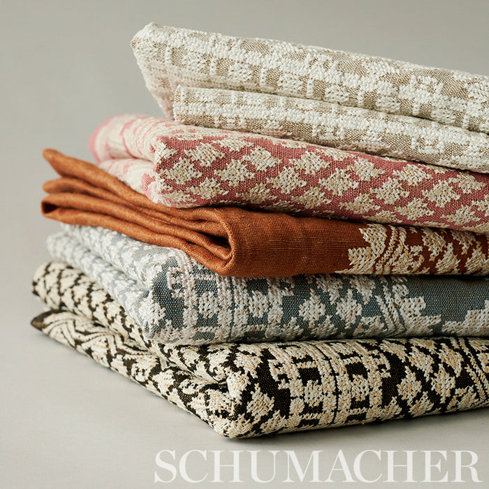 Schumacher Wentworth Embroidery Natural Fabric Sample 75472