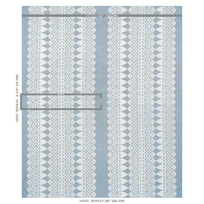 Schumacher Wentworth Embroidery Chambray Fabric Sample 75475