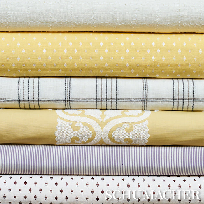 Schumacher Barlow Ivory On Yellow Fabric 75534