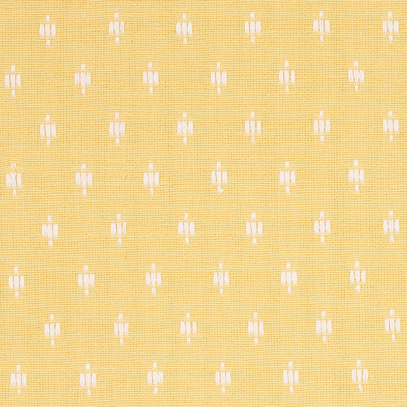 Schumacher Barlow Ivory On Yellow Fabric Sample 75534