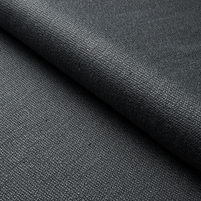 Schumacher Finn Heavyweight Linen Charcoal Fabric 75686