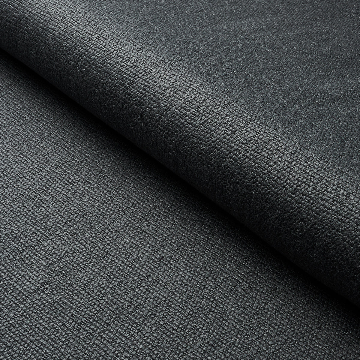 Schumacher Finn Heavyweight Linen Charcoal Fabric Sample 75686