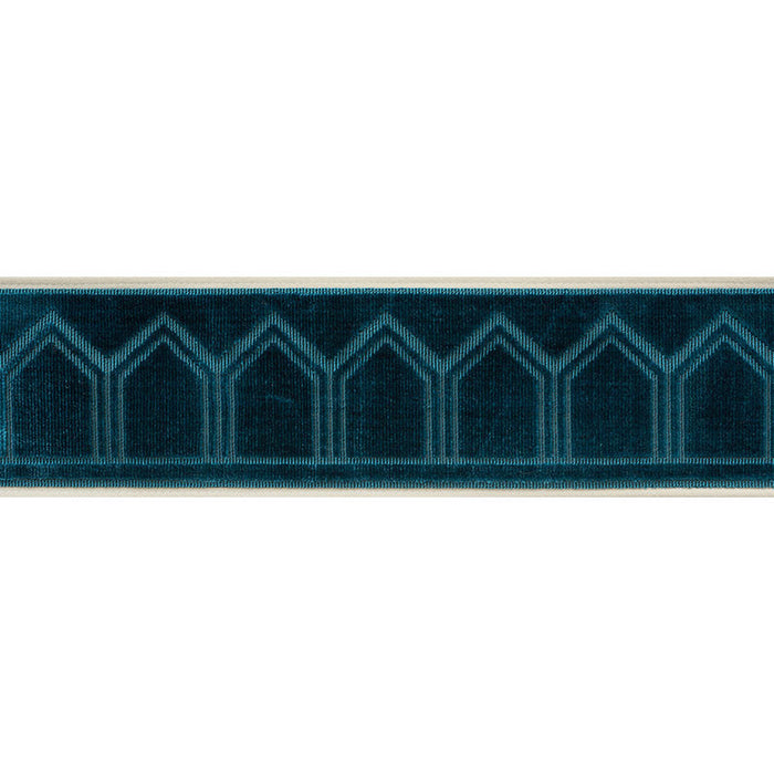 Schumacher Vizier Velvet Tape Peacock Trim Sample 75730