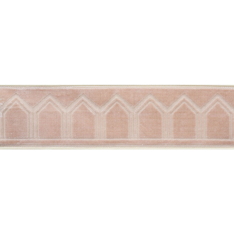 Schumacher Vizier Velvet Tape Blush Trim Sample 75733