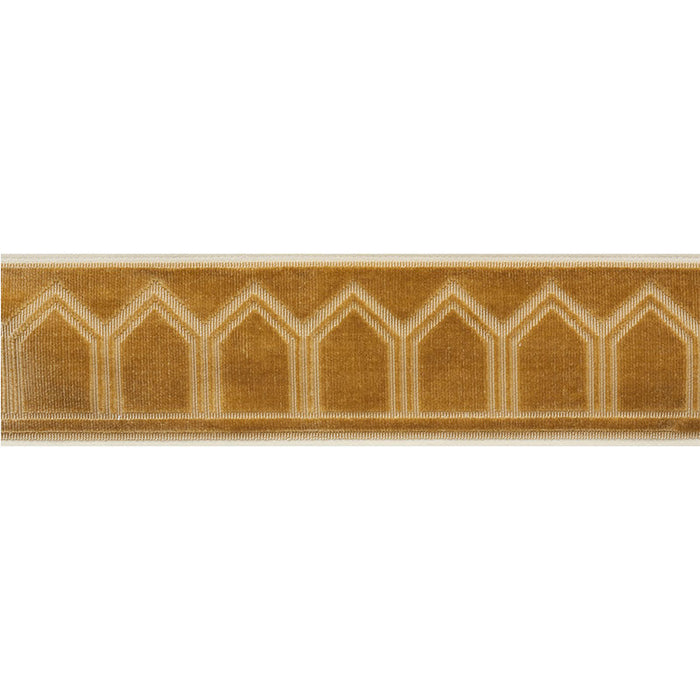 Schumacher Vizier Velvet Tape Gold Trim Sample 75734