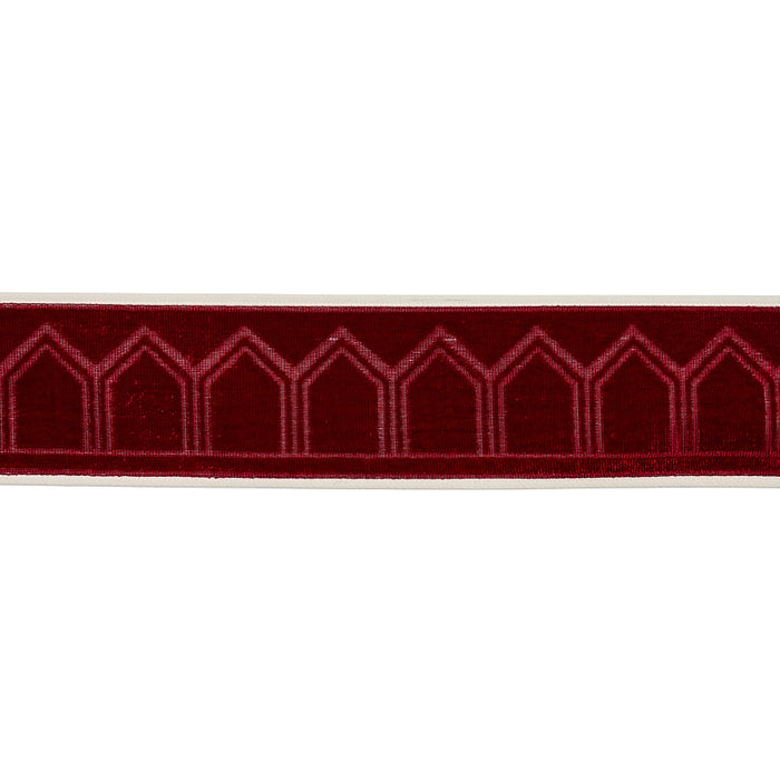 Schumacher Vizier Velvet Tape Ruby Trim 75735