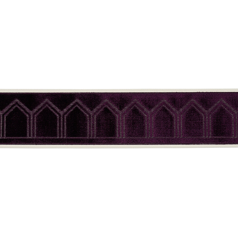 Schumacher Vizier Velvet Tape Aubergine Trim 75736