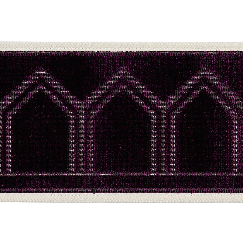 Schumacher Vizier Velvet Tape Aubergine Trim 75736