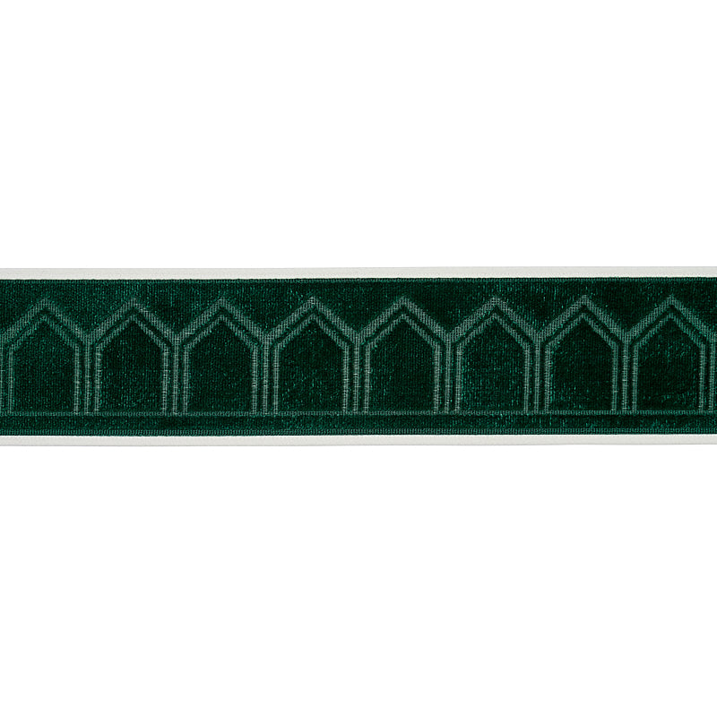 Schumacher Vizier Velvet Tape Emerald Trim Sample 75737