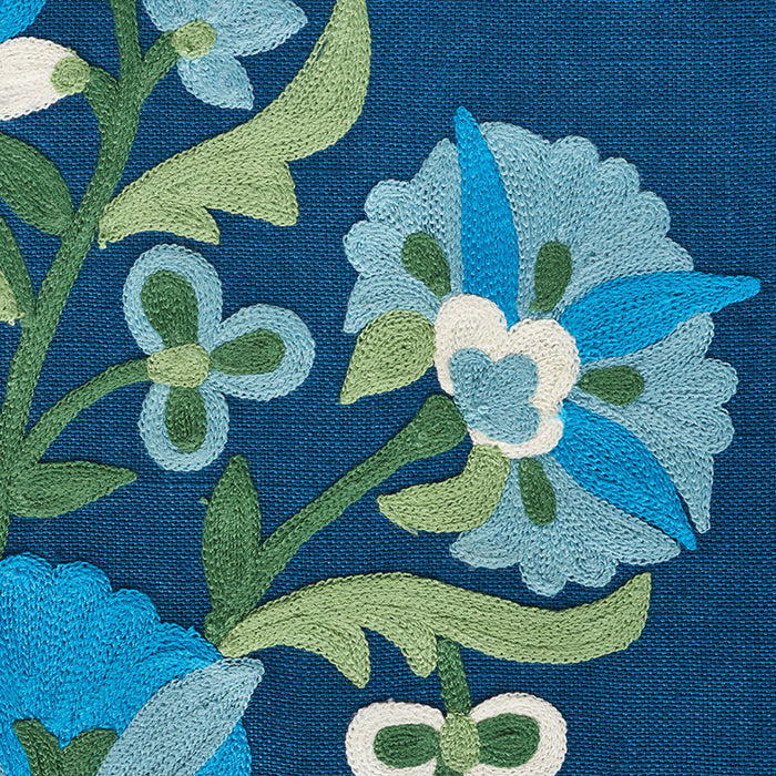 Schumacher Antalya Medallion Embroidery Aegean Fabric 75740