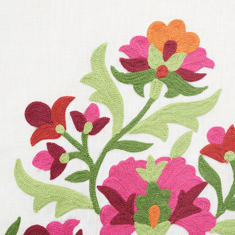 Schumacher Antalya Medallion Embroidery Garnet Fabric Sample 75741