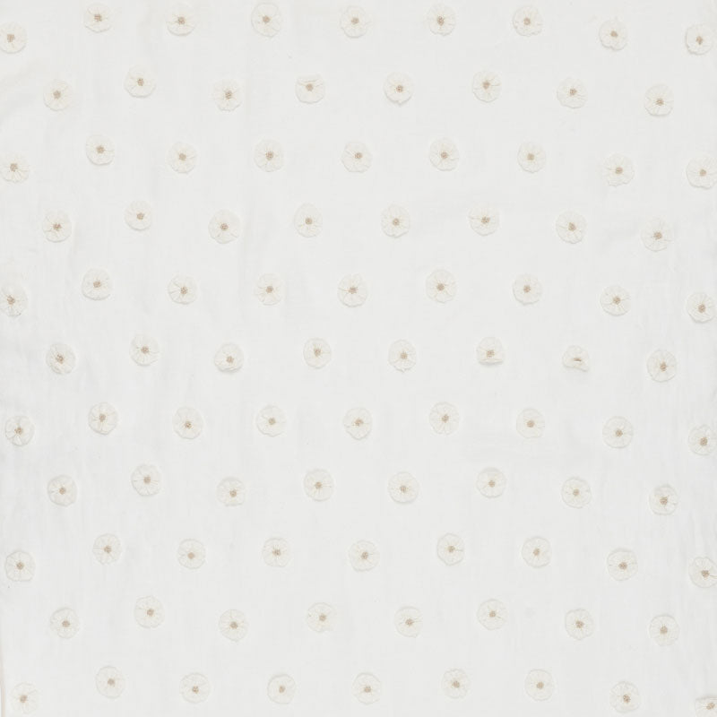 Schumacher Button Flower Sheer Ivory Fabric 75750