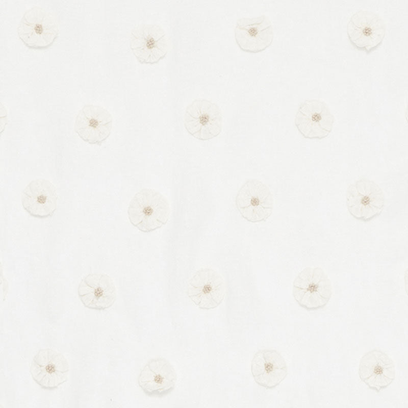 Schumacher Button Flower Sheer Ivory Fabric 75750