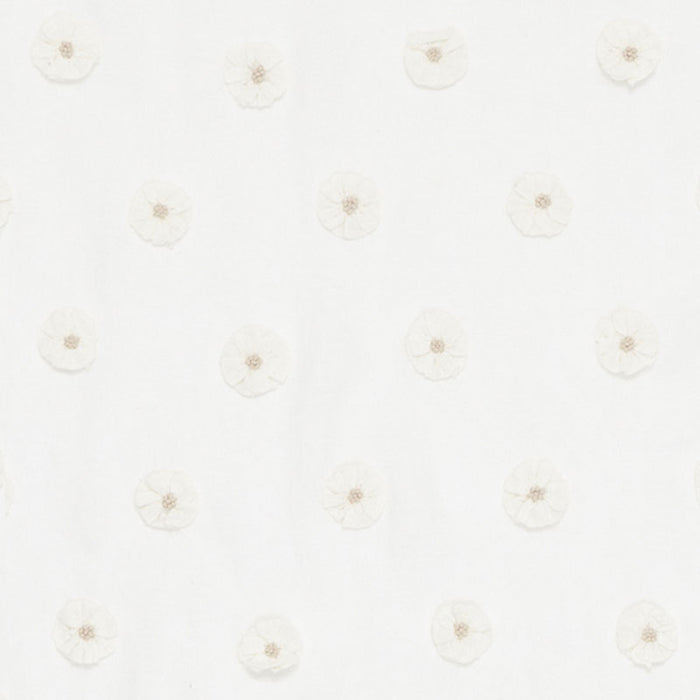 Schumacher Button Flower Sheer Ivory Fabric 75750