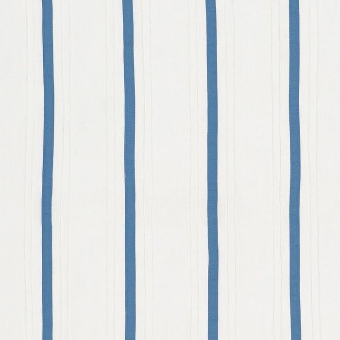 Schumacher Stripe Applique Sheer Blue Fabric Sample 75760