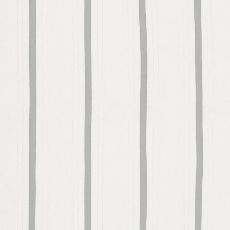 Schumacher Stripe Applique Sheer Grey Fabric 75761