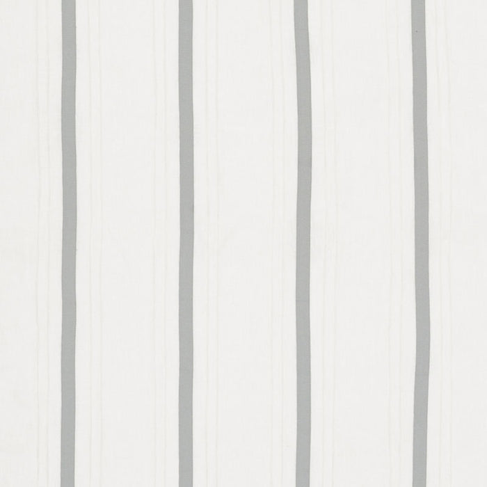 Schumacher Stripe Applique Sheer Grey Fabric 75761