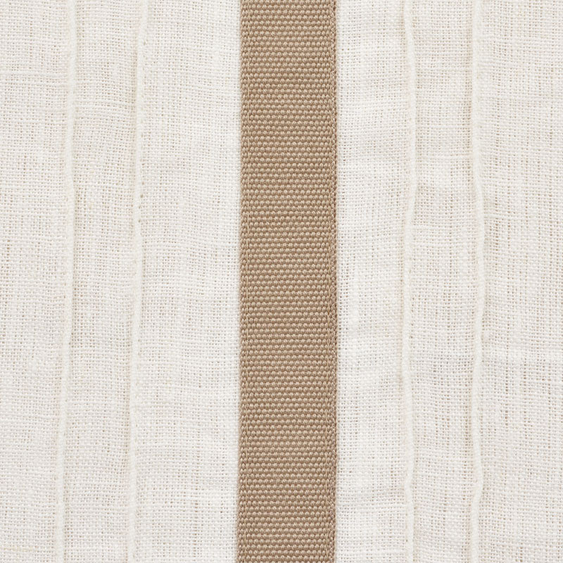 Schumacher Stripe Applique Sheer Tan Fabric 75762