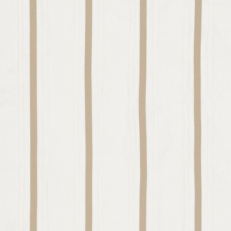 Schumacher Stripe Applique Sheer Tan Fabric 75762