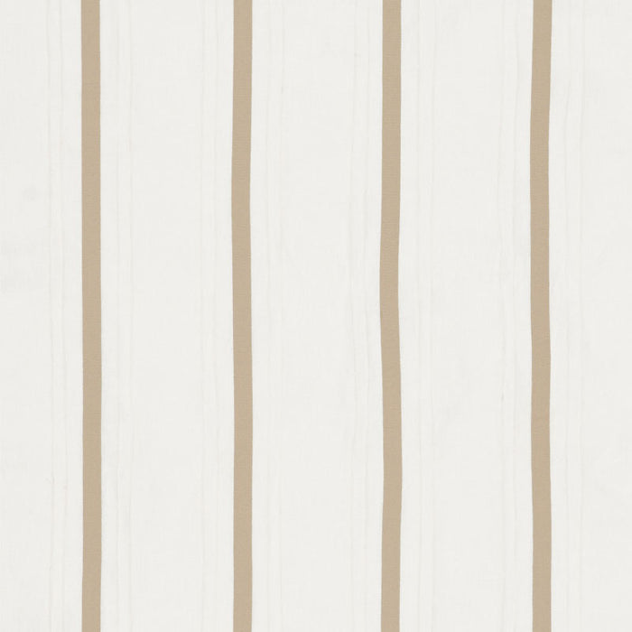 Schumacher Stripe Applique Sheer Tan Fabric 75762