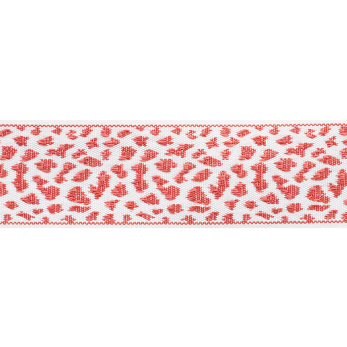 Schumacher Leopard Tape Red Trim Sample 75853