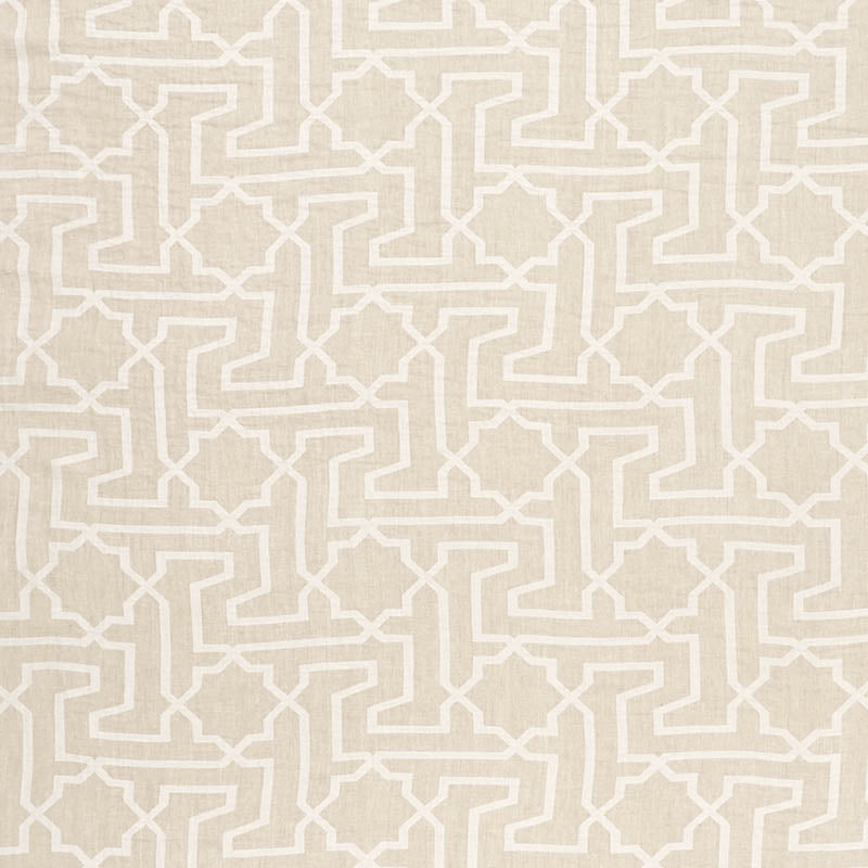 Schumacher Arabesque Maze Sheer Natural Fabric 75871