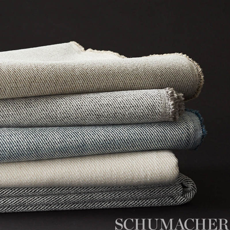 Schumacher Everett Performance Twill Denim Fabric Sample 75883