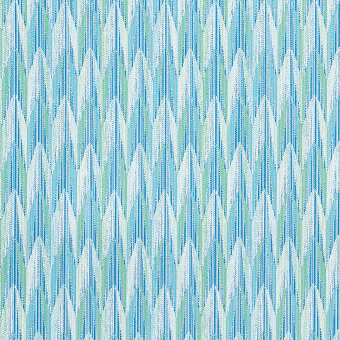 Schumacher Verdant Indoor/Outdoor Aqua & Leaf Fabric 75910