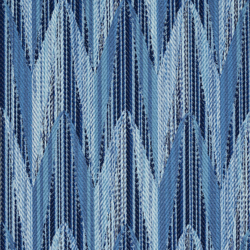 Schumacher Verdant Indoor/Outdoor Blue Fabric Sample 75912