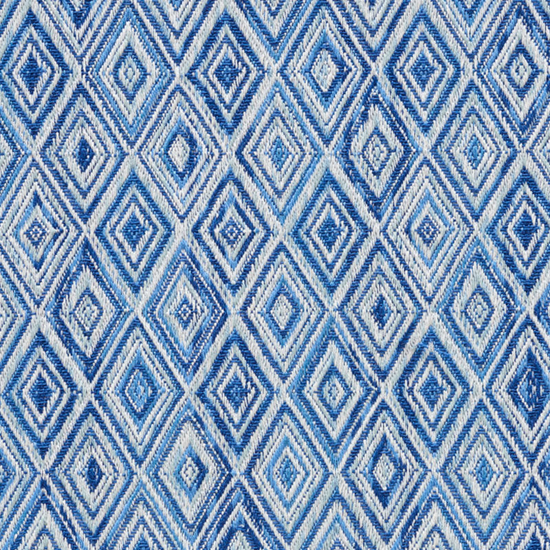 Schumacher Diamond Strie Indoor/Outdoor Blue Fabric 75921