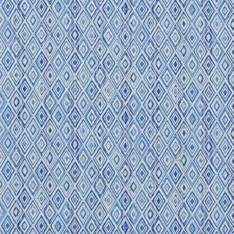 Schumacher Diamond Strie Indoor/Outdoor Blue Fabric 75921