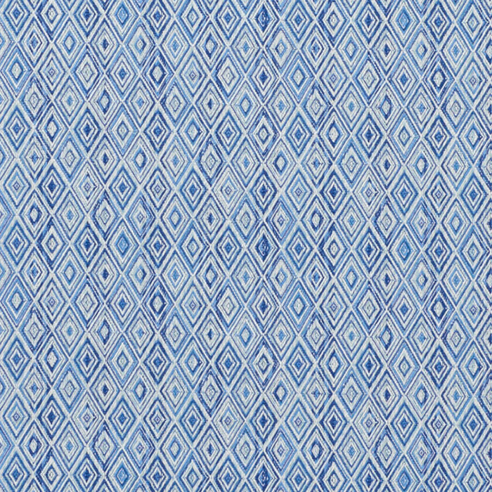 Schumacher Diamond Strie Indoor/Outdoor Blue Fabric 75921