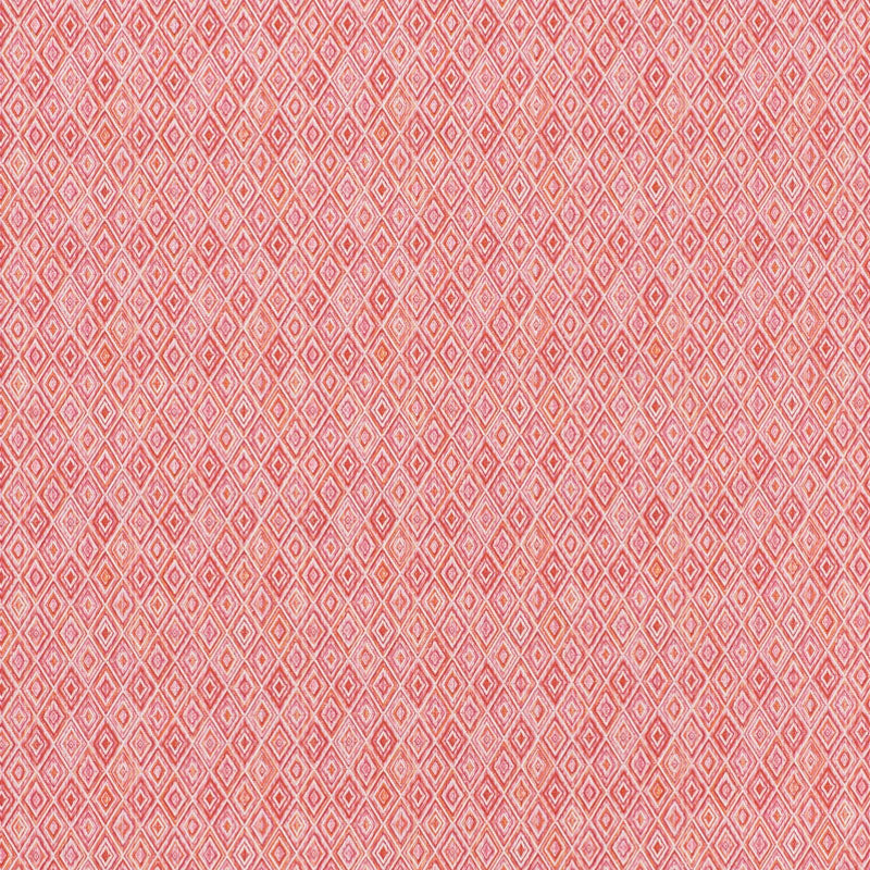 Schumacher Diamond Strie Indoor/Outdoor Pink & Orange Fabric 75922