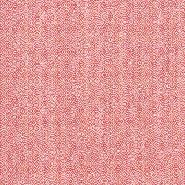 Schumacher Diamond Strie Indoor/Outdoor Pink & Orange Fabric Sample 75922