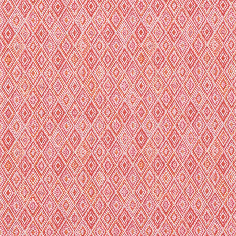 Schumacher Diamond Strie Indoor/Outdoor Pink & Orange Fabric 75922