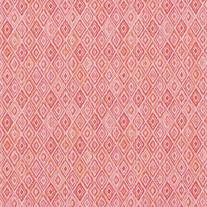 Schumacher Diamond Strie Indoor/Outdoor Pink & Orange Fabric Sample 75922