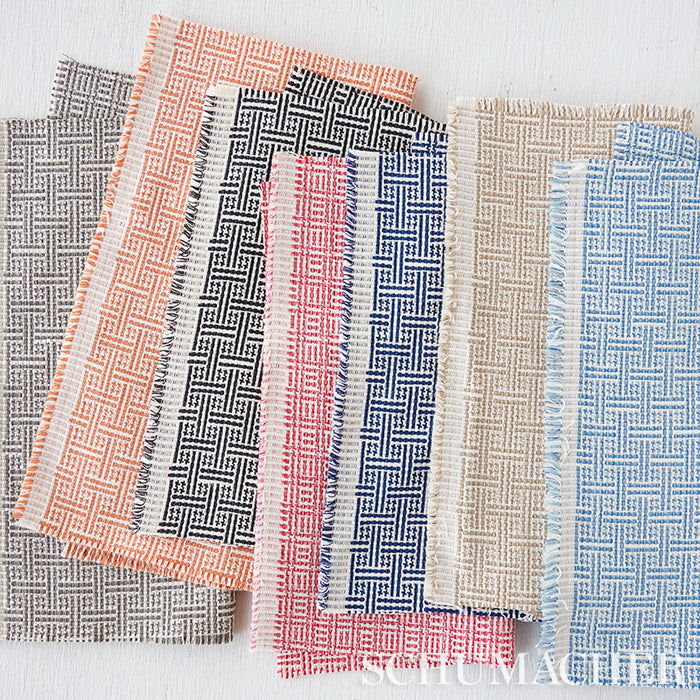 Schumacher Brickell Indoor/Outdoor Blue Fabric Sample 75930